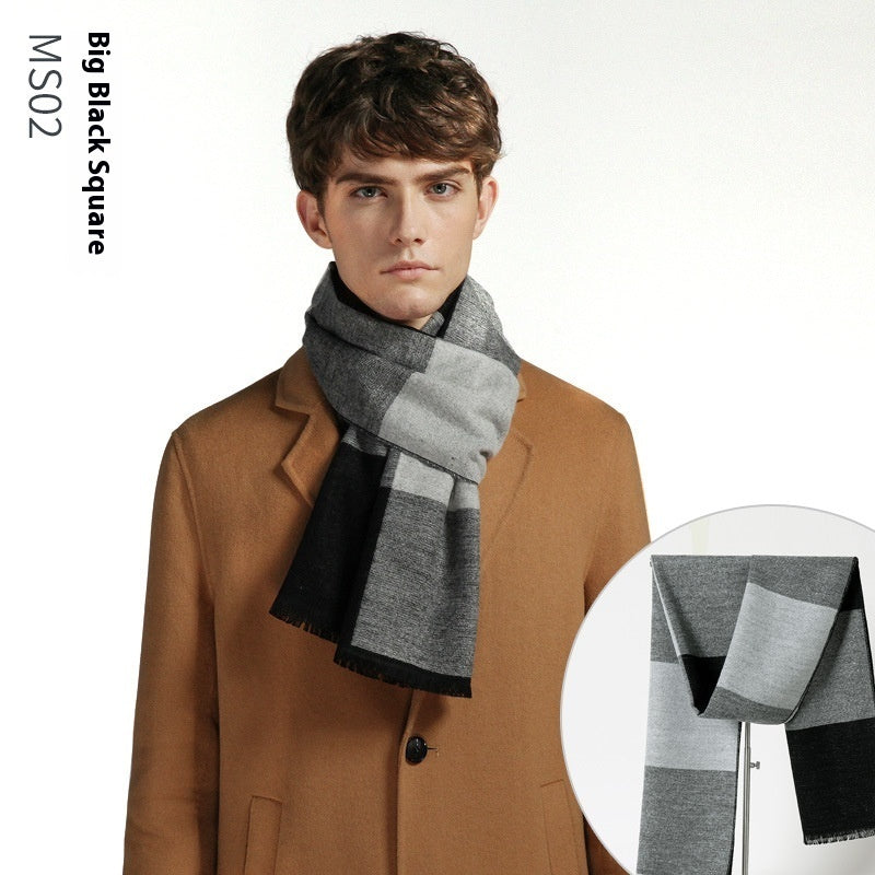 Simple Plaid Warm Keeping Artificial Cashmere Scarf 0026fe33 d812 4b5a b8db dbca2c376a5e trans