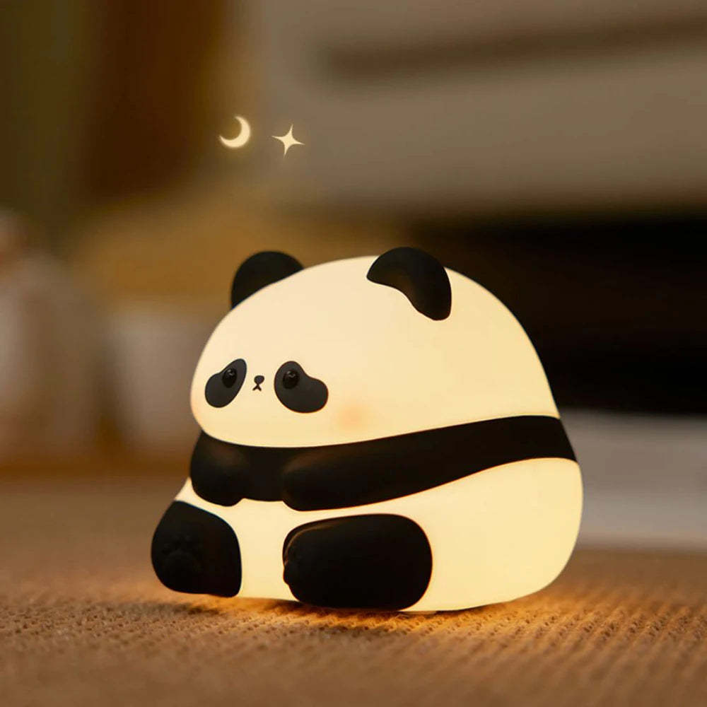 Panda Night Lights For Kids Cute Animal Silicone Timing Rechargeable Lamp Cartoon Panda Bedroom Decoration Kids Boys Girls Gi