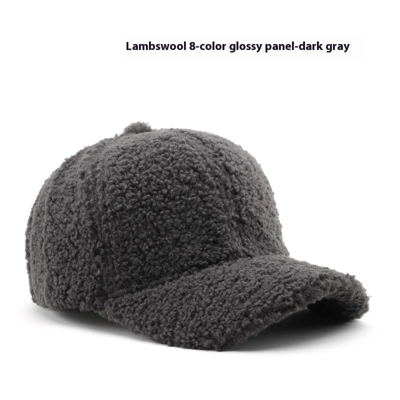 Baseball Cap Fashion Retro Solid Color Lamb Wool Curved Brim 0153d57c 1f4f 4d18 b8d4 e3e84470686e trans