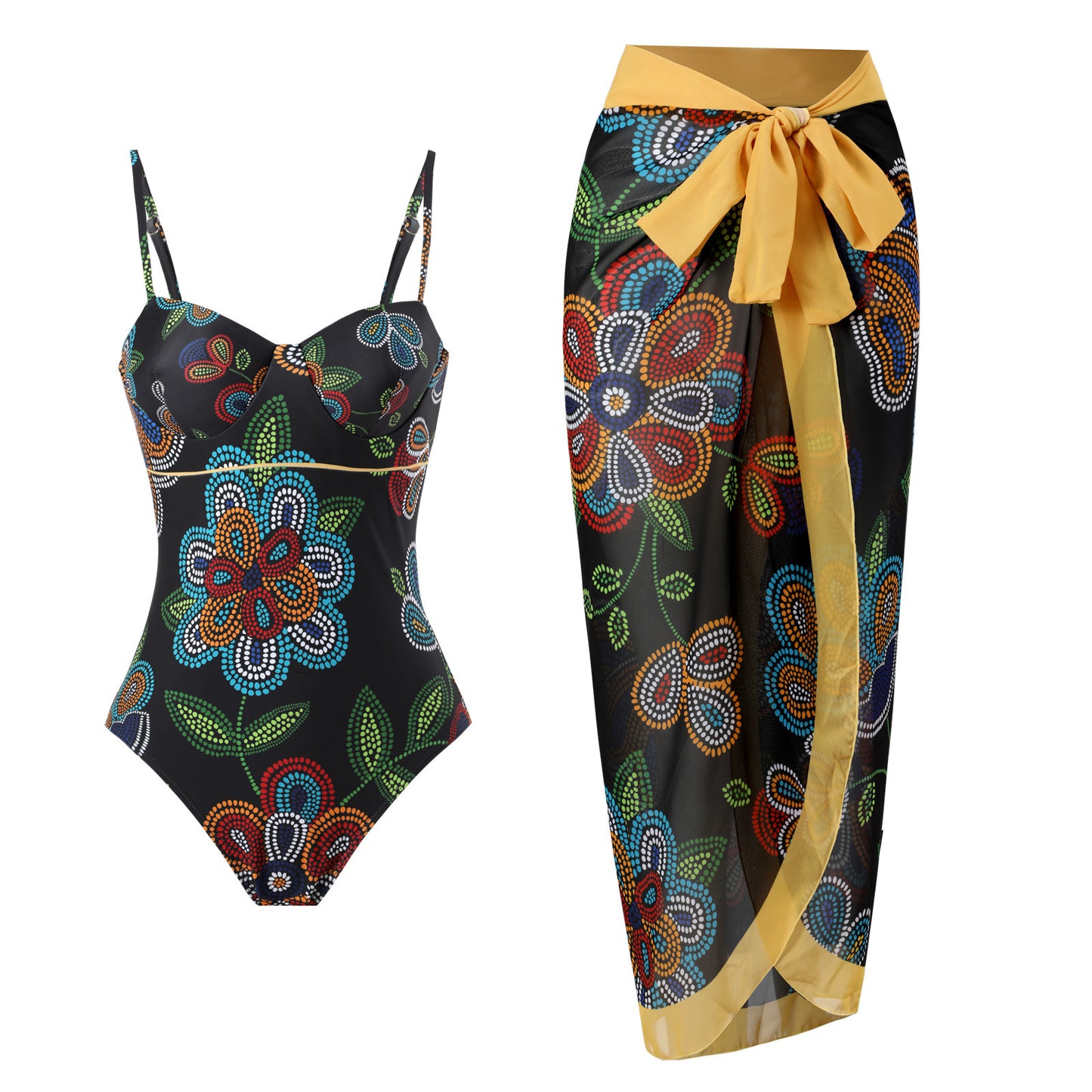 Siamese Conservative Covering Belly Thin Swimsuit French Retro One-piece Bikini 01bc27c0 e646 4607 8023 ead94fbed5d5