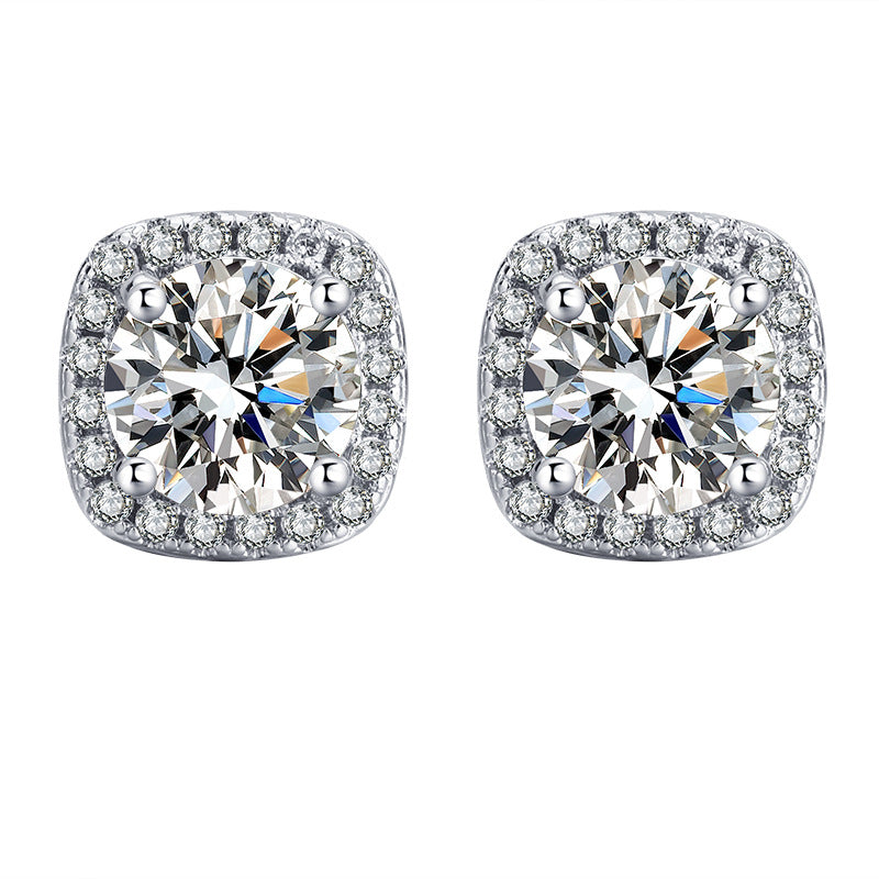 Three-piece Eight Hearts And Eight Arrows Zircon Rings Ear Studs Pendant Necklace Suit
