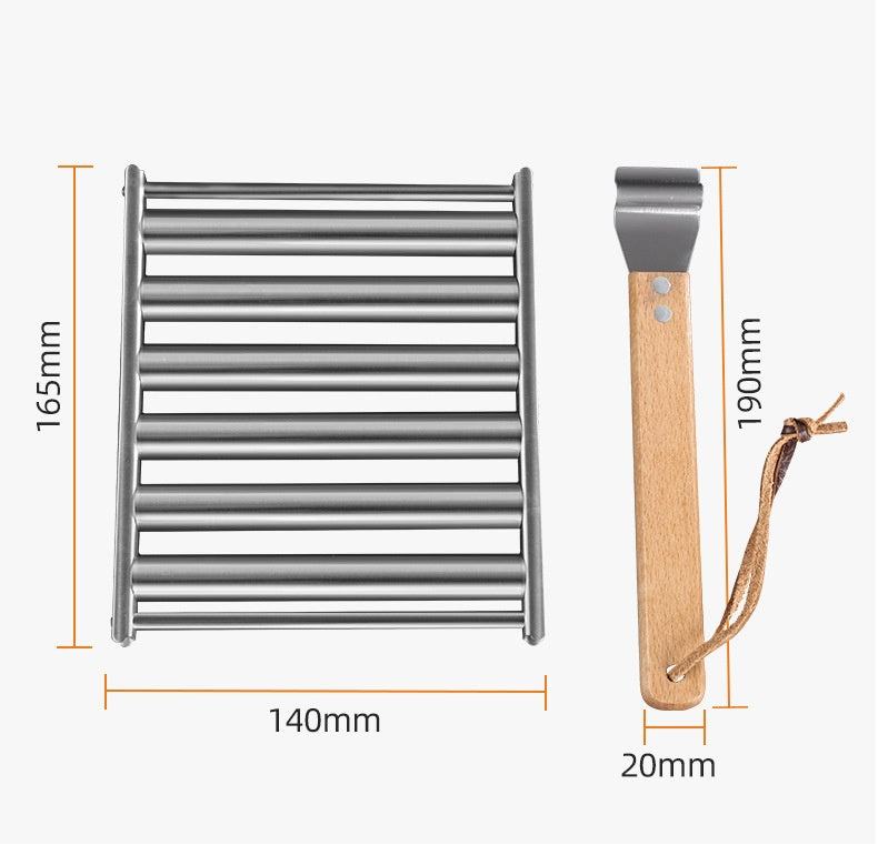 Hot Dog Rack Removable Stainless Steel Roasted Sausage Doll Rack Rolling Barbecue