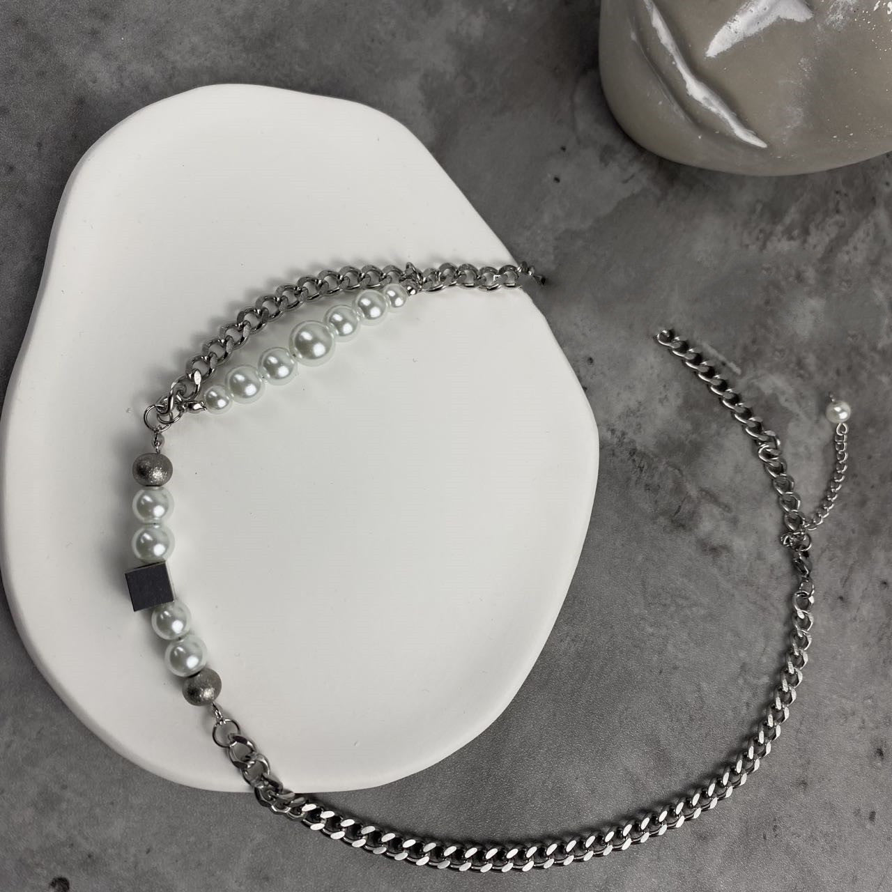 Men's Cuban Pearl Double Stitching Design Necklace 02711261 95fe 46ae 9e17 93da378431af