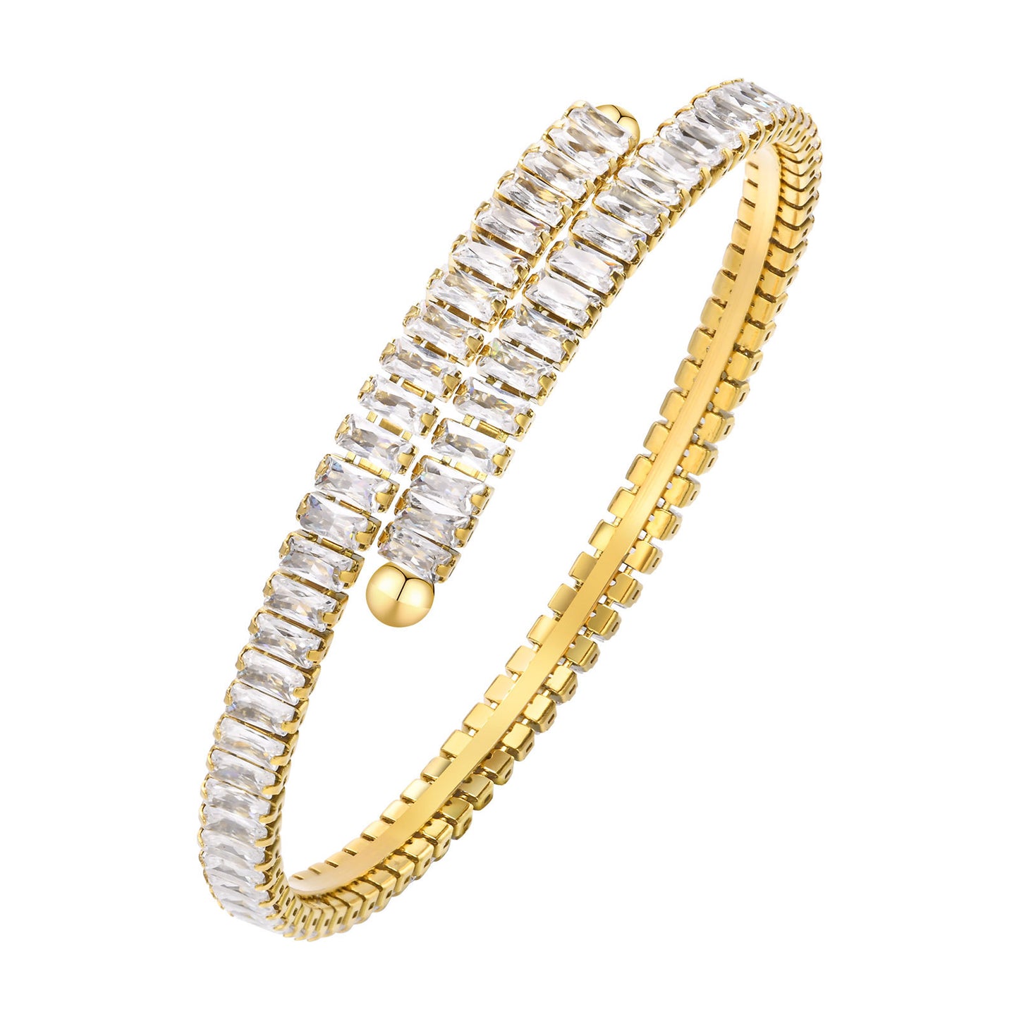 Women's Fashion Simple Square Zircon Stainless Steel Bracelet 02d5824f 2d41 465d a882 ec913b175ed2