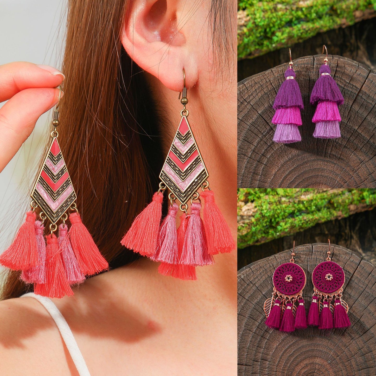 Vintage Bohemian Style Hand-woven Tassel Earrings 02e7e92e 9c80 41aa 952f 274d0b667bb2