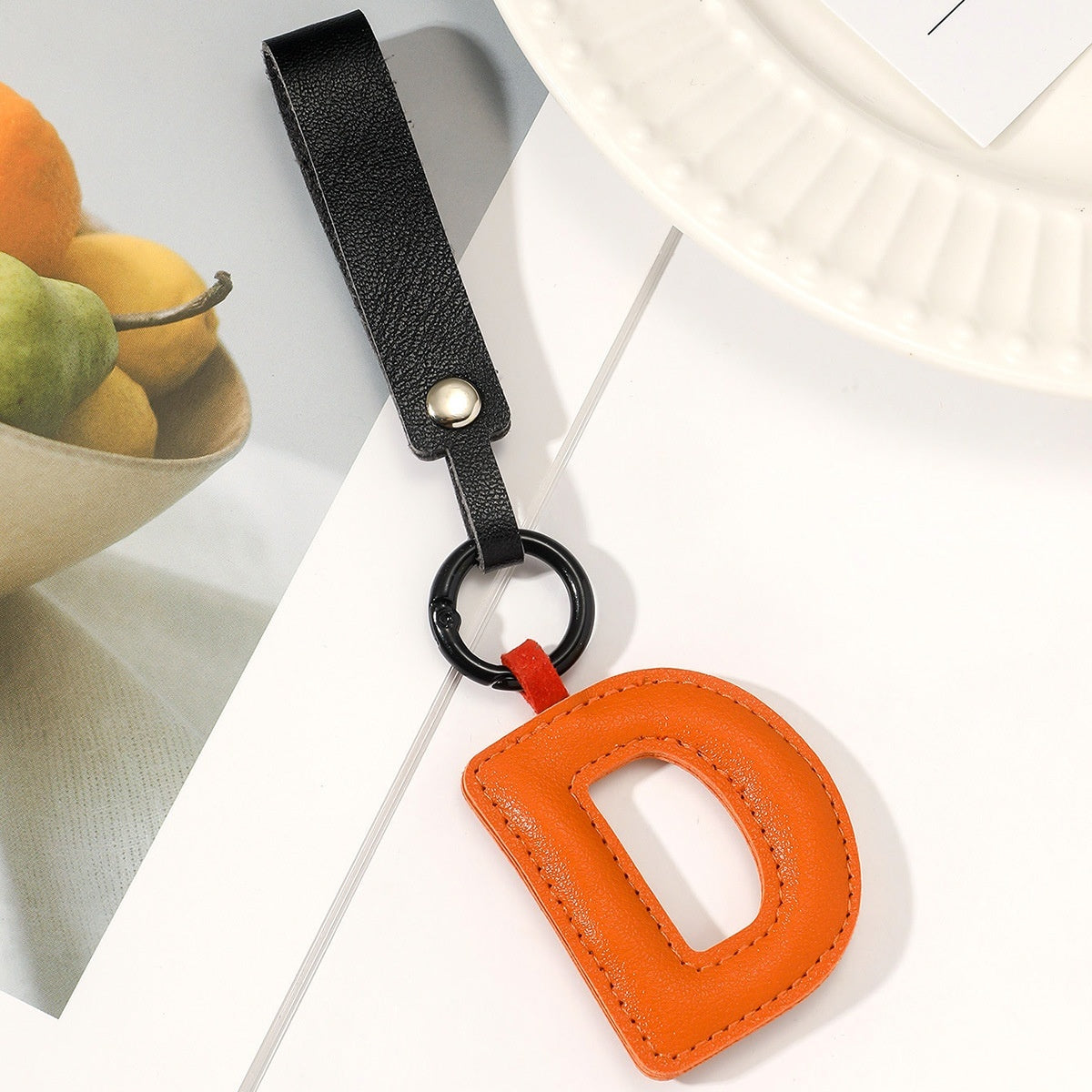 Fashion All-Match 26 Full Letter Leather Key Chain Pendant 03e5c18d 9d3c 4b46 a719 fce7c6036b7f