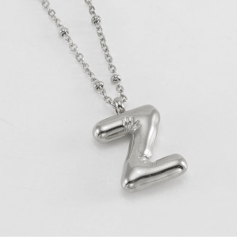 Women's Fashion Bubble Letter Pendant Letter Necklace 045169fe 37f8 493f 8537 e068250854bf