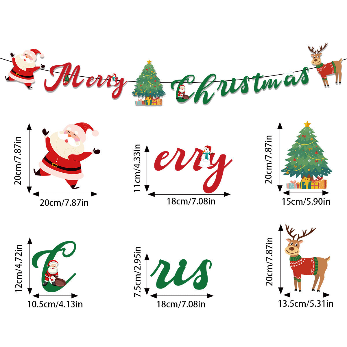 Christmas Party Hanging Flag Santa Claus Snowflake Elk 04ed3c3f 79d2 4f1e 84af d845e7c99106