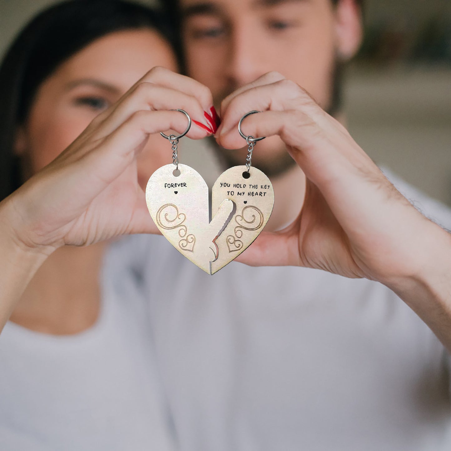 Engraved Creative Wooden Love Couple Keychain 05838145 7fc0 40f8 a1fa d0f54ed50601