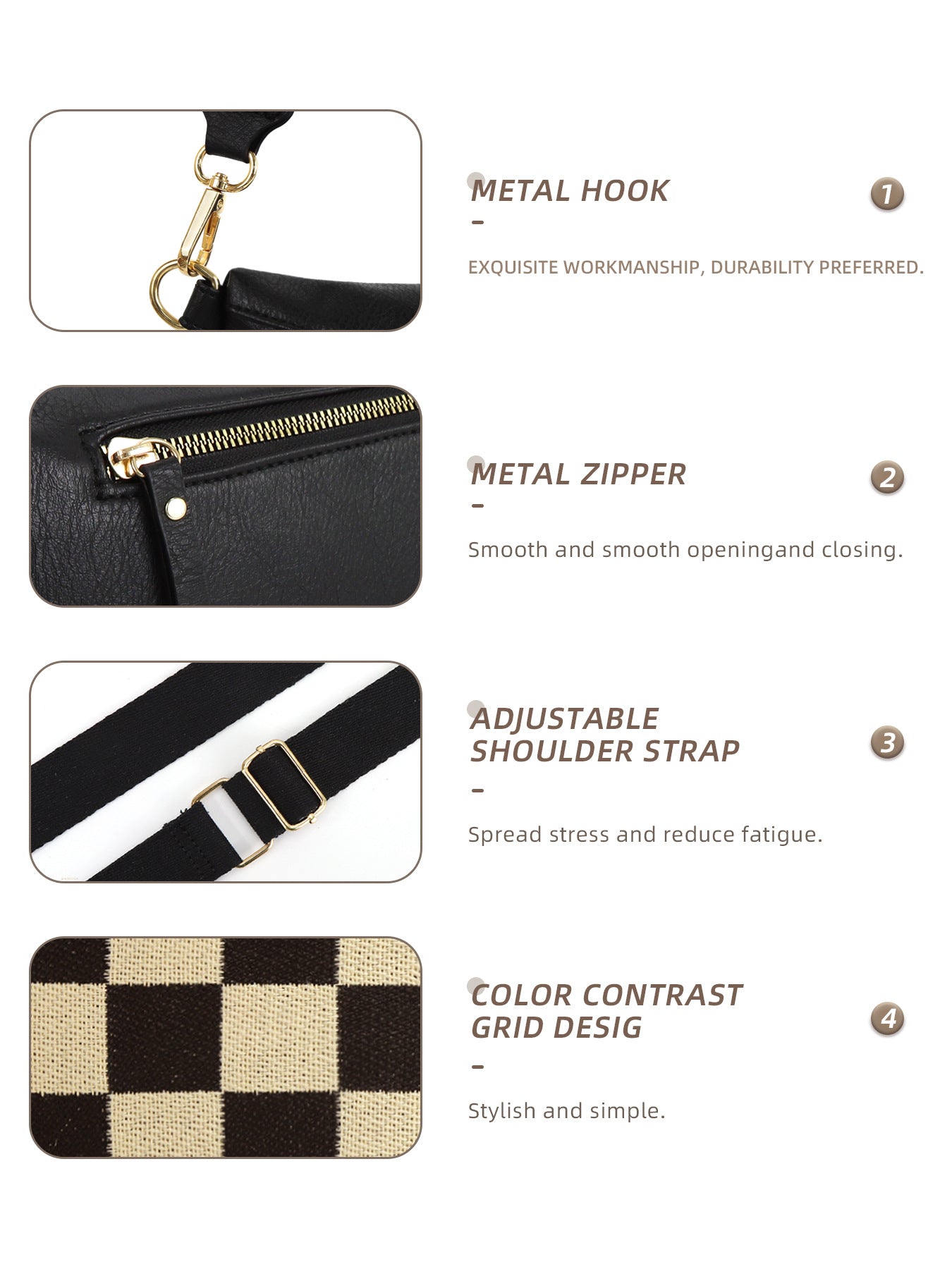 Plaid Waist Trendy All-match Messenger Bag