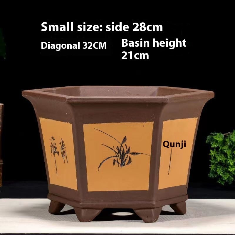 Purple Sand Flowerpot Breathable Bonsai Pot Orchid Pots Banyan Potted Green Radish 05be28bf 5011 4a29 9f81 9e24afce4fef
