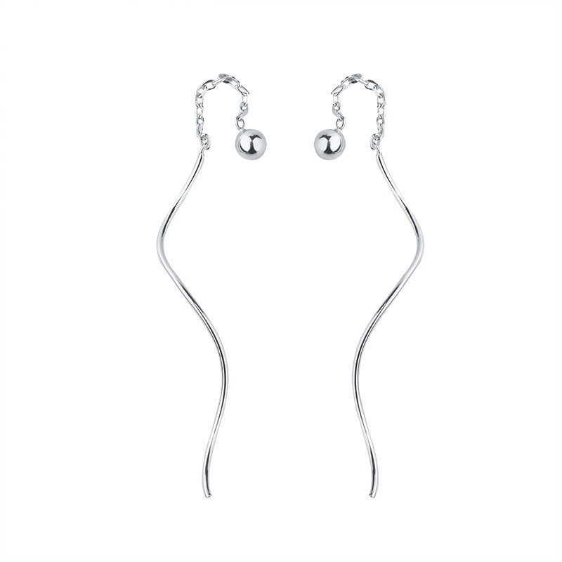 Wave S925 Silver Beans Hanging Earrings 05e70b41 5c3e 4199 8667 92959f44f50a