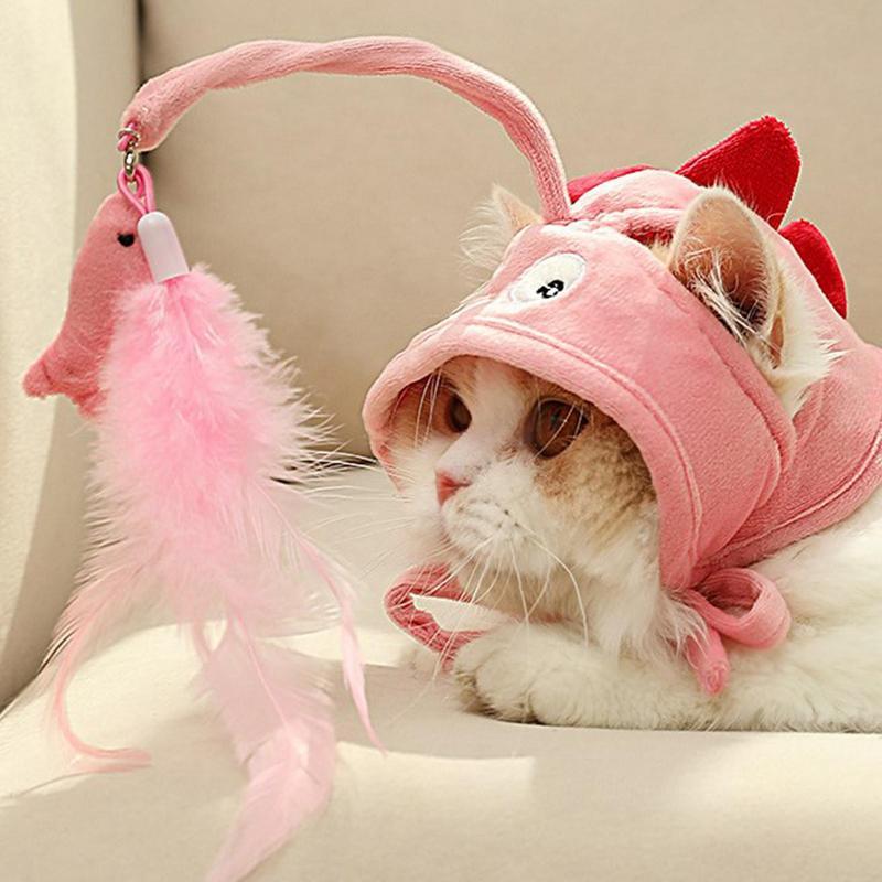 New Head Wearing Feather Funny Cat Stick Funny Cat Toy Stick Gray Big Eye Pet Toys Pet Products 0633fe54 f423 478b 8e8e 60391