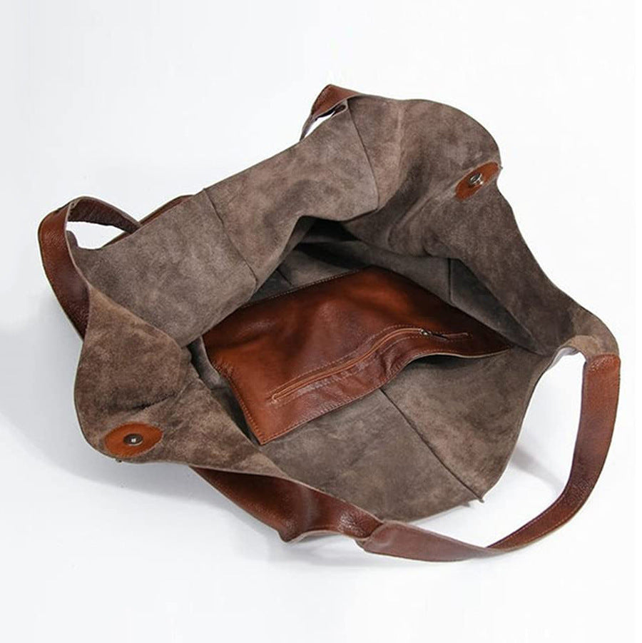 Women's Fashionable Simple Soft Leather Large Capacity Handbag