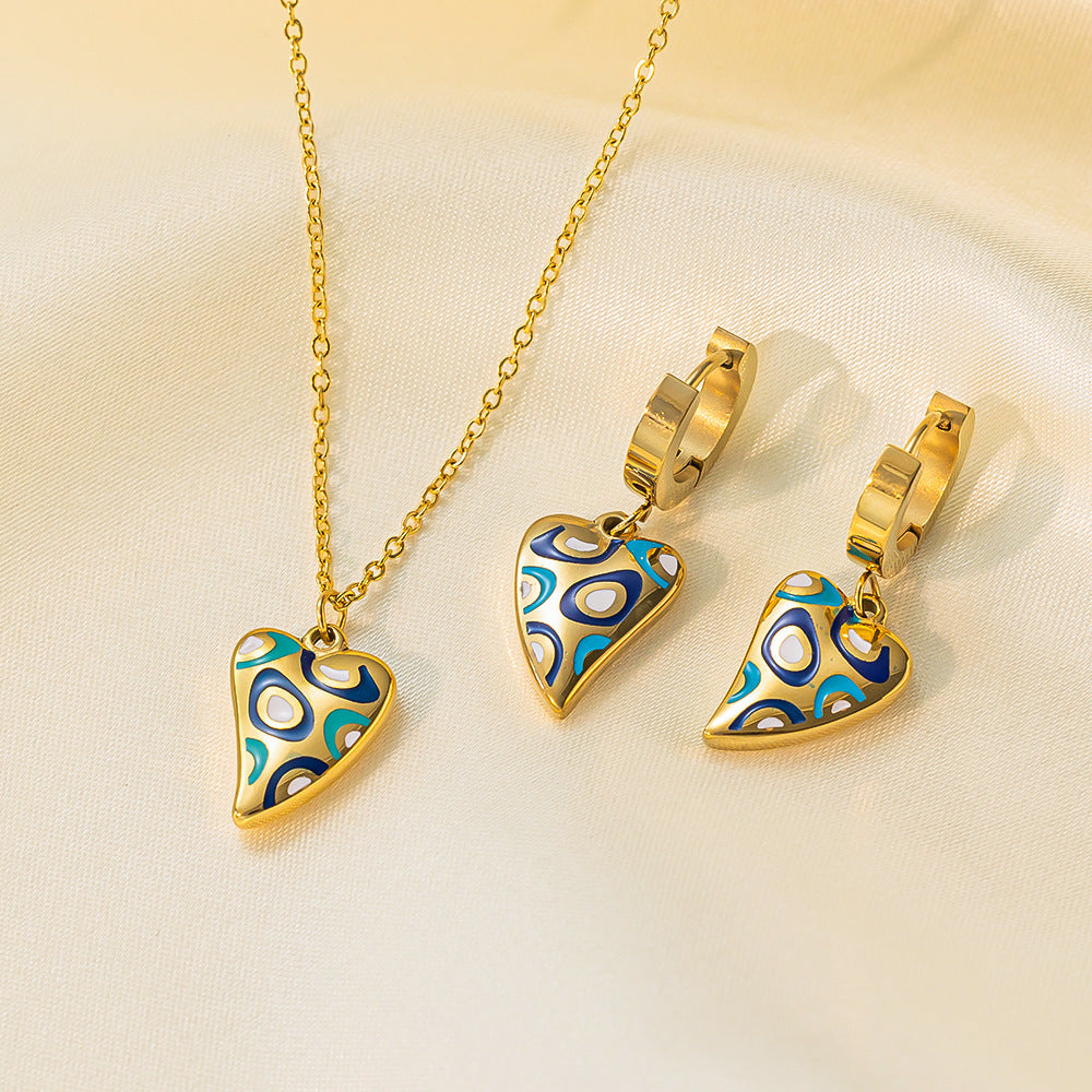 Stainless Steel Necklace Earrings Women's Jewelry Suit 06e13d3c cc62 4d37 9c96 d582eac0f3a4