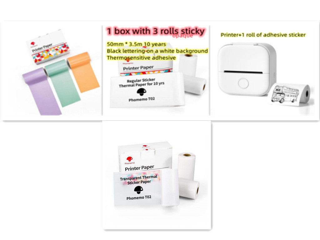 Portable Mini Thermal Label Printer Home Photo Printer Student Wrong Question Printer Bluetooth-compatible Mini Label Printer Price Tag - 图片 77