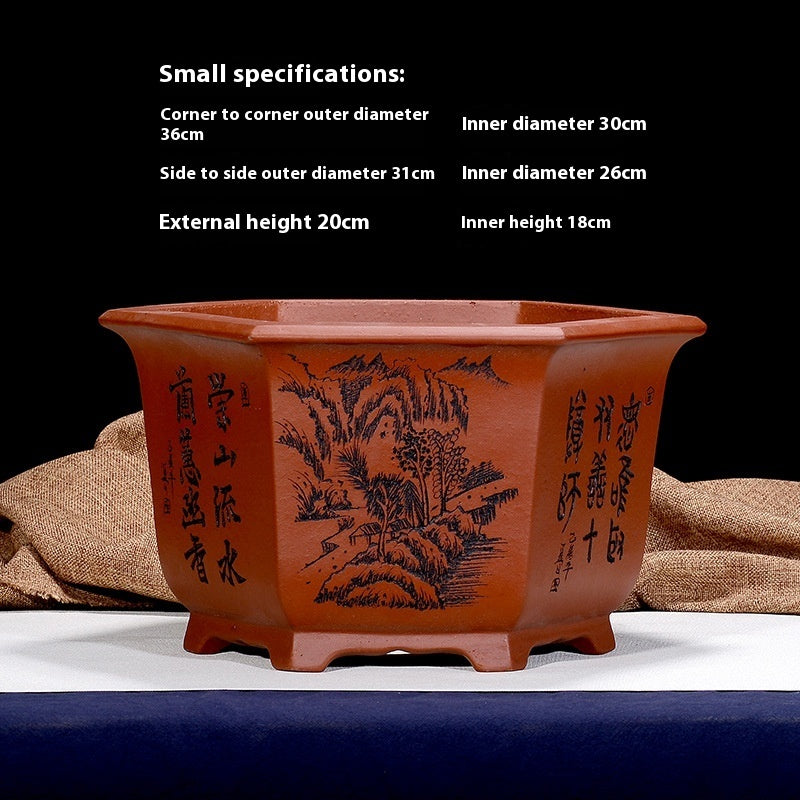 Purple Sand Flowerpot Breathable Bonsai Pot Orchid Pots Banyan Potted Green Radish 072192ce c56e 403a 80c8 ef4cf35397df
