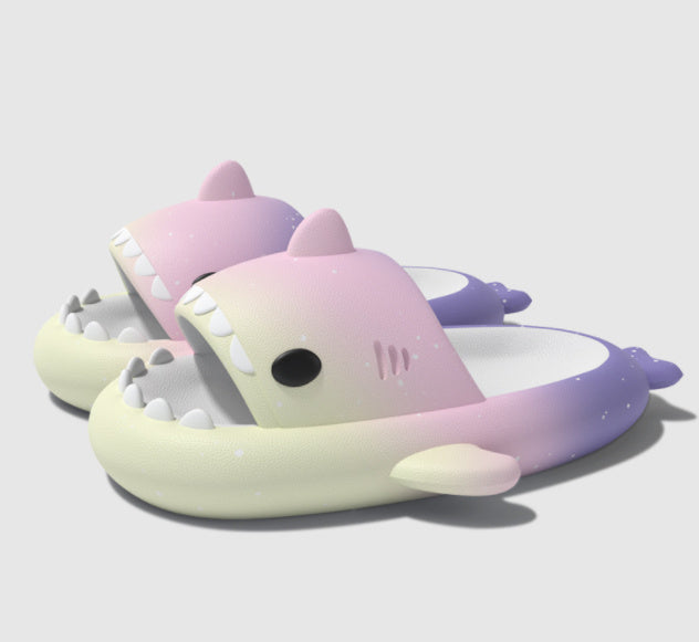 Gradient Shark Slippers 4cm Thick Bottom Shit Feeling Slippers 0757af14 b56d 4501 9222 d2586ea3c522