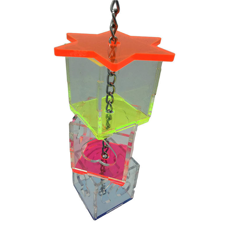 Bird Foraging Device Acrylic Parrot Educational Toy Food Container Fruit Nuts Bite Parrot Toys 07743f9d 781d 45da bce6 069f40