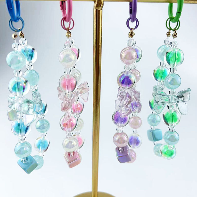 Bow Luminous Colorful Acrylic Beads Mobile Phone Charm Keychain 07c2d56a be4d 4945 bad1 12fa4f8713a1