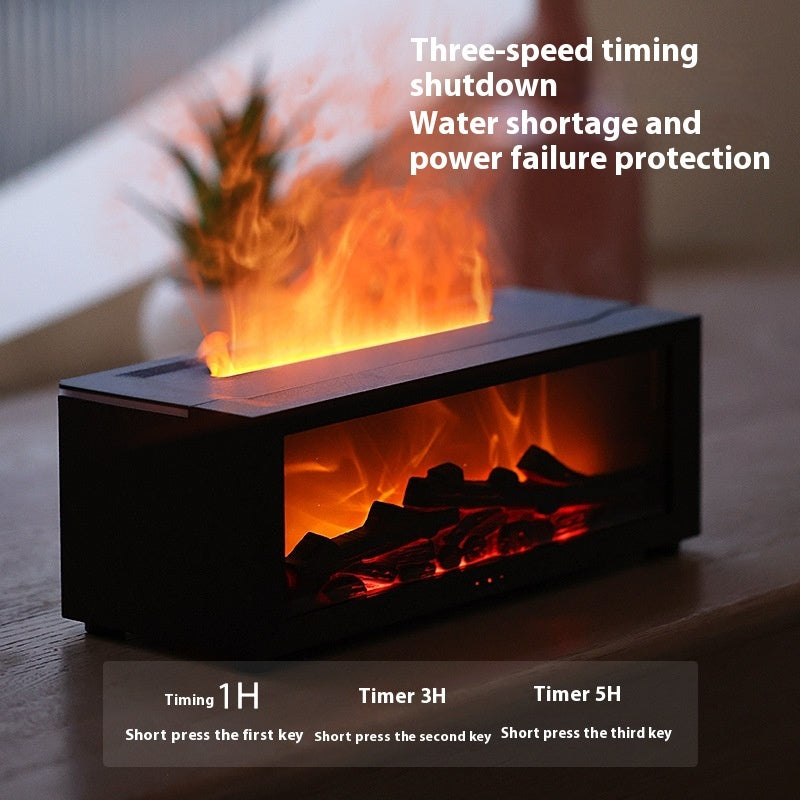 New Flame Aromatherapy Machine Colorful Essential Oil Diffuser Home Large Fog Volume Flame Humidifier 3D Flame Fireplace Mach