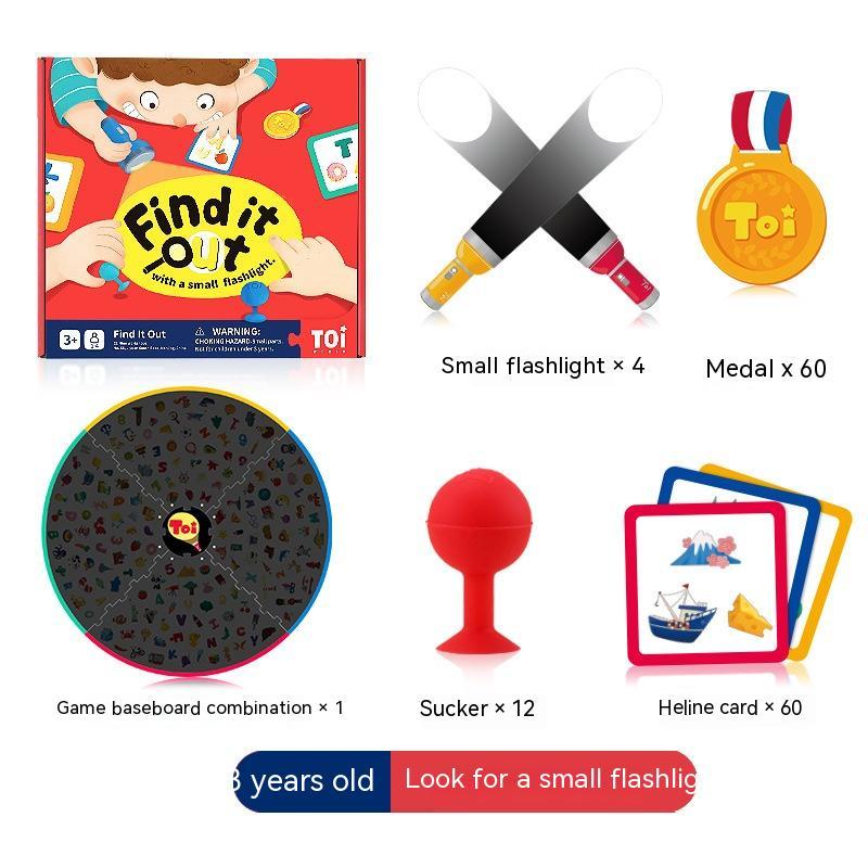 TOI Tuyi Flashlight Look For Table Games For Children Board Game Toys Parent-child Early Education Puzzle Interaction 3-8 Yea
