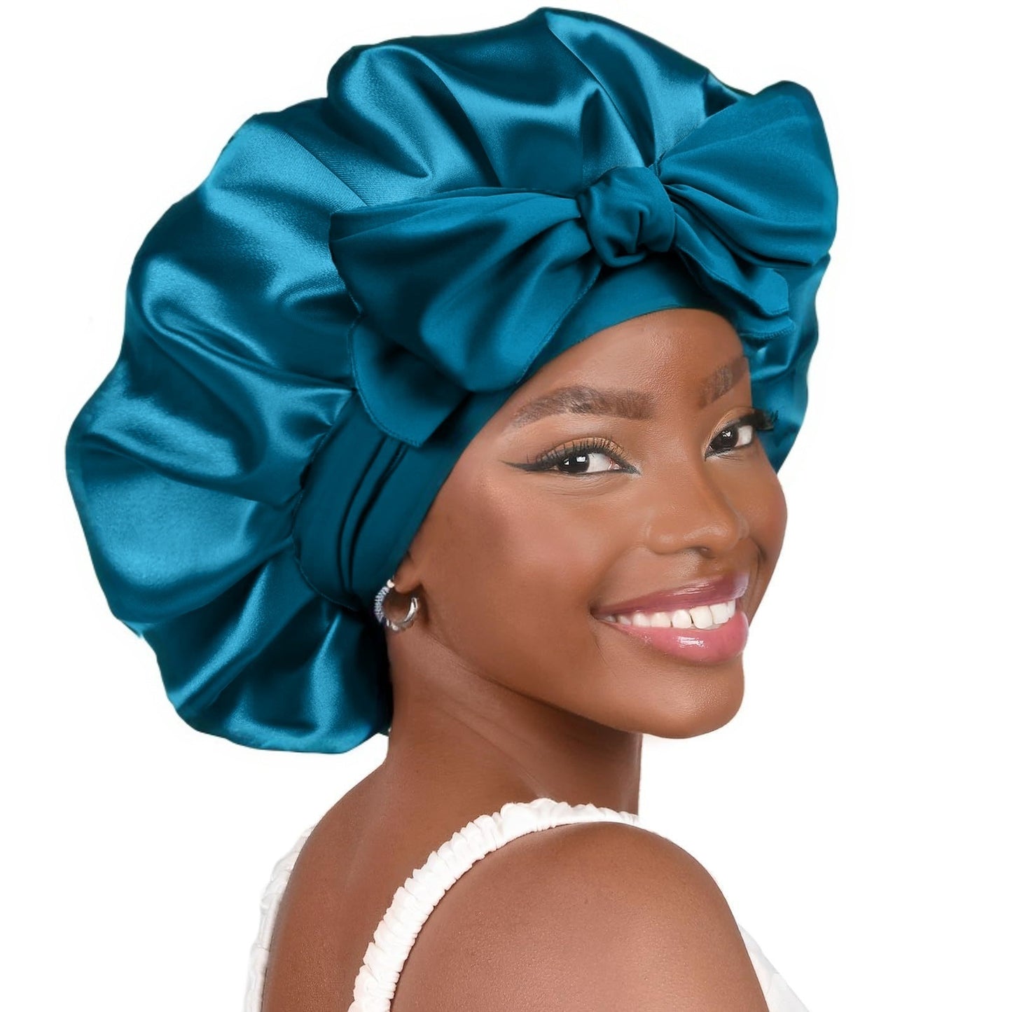 Double-layer Ribbon Round Cap Bow Hair Care Wide-brimmed Hat 0a49b561 6ad9 4c28 8db5 0c8d91abd943