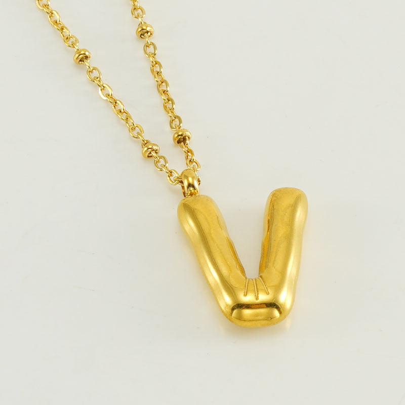 Women's Fashion Bubble Letter Pendant Letter Necklace 0a50786f 7e00 4898 bad0 9ba9b81f11fb