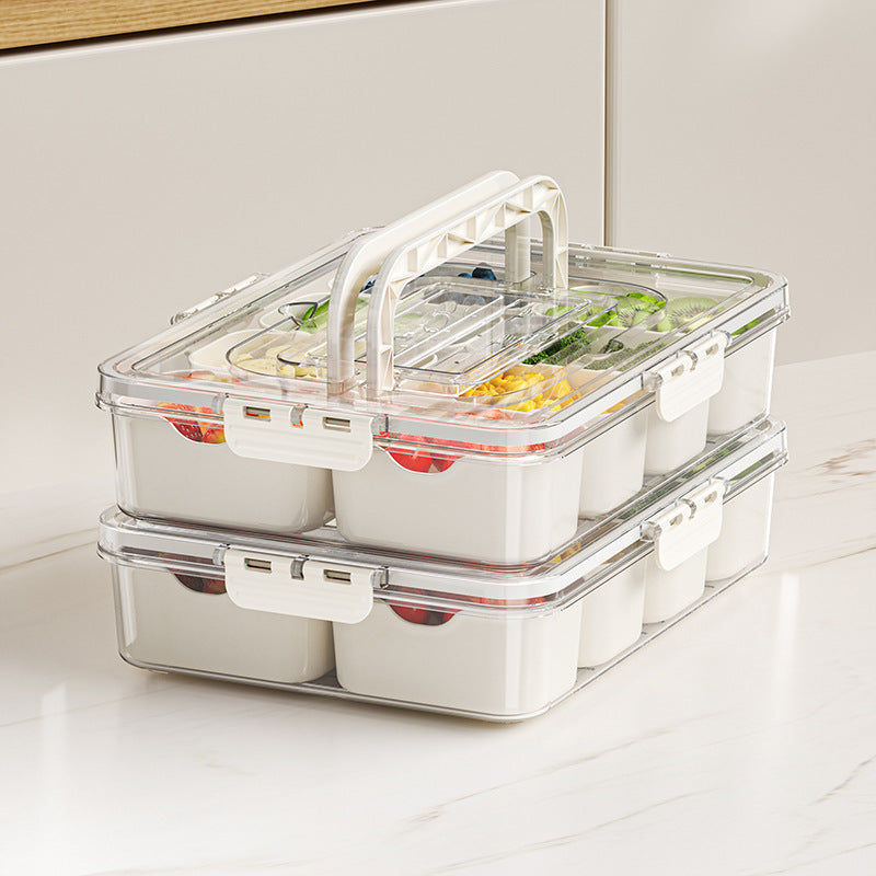 8 Grids Divided Serving Tray Fruits Snack Box Organizer Food Storage Container Seasoning Separator Box Refrigerator Organizer - HD Wireless Product #3