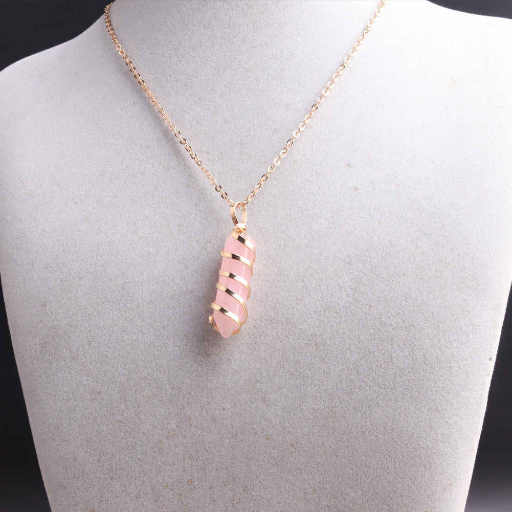 Crystal Red Agate Hexagon Pillar Bullet Pendant 0ac74404 e9be 4136 bd38 d30912d36dfc