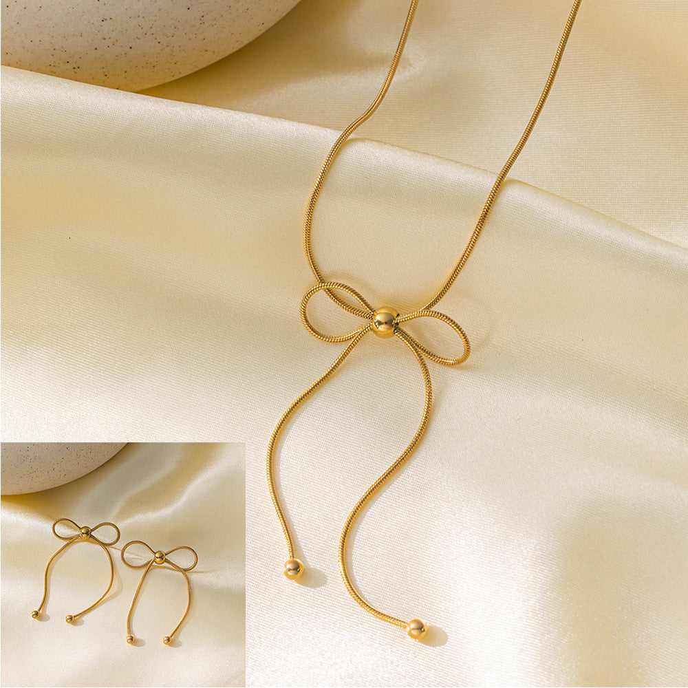 Stainless Steel Necklace Earrings Women's Jewelry Suit 0b8cdfbf 51e3 433b 927a b40ae74b2bf3