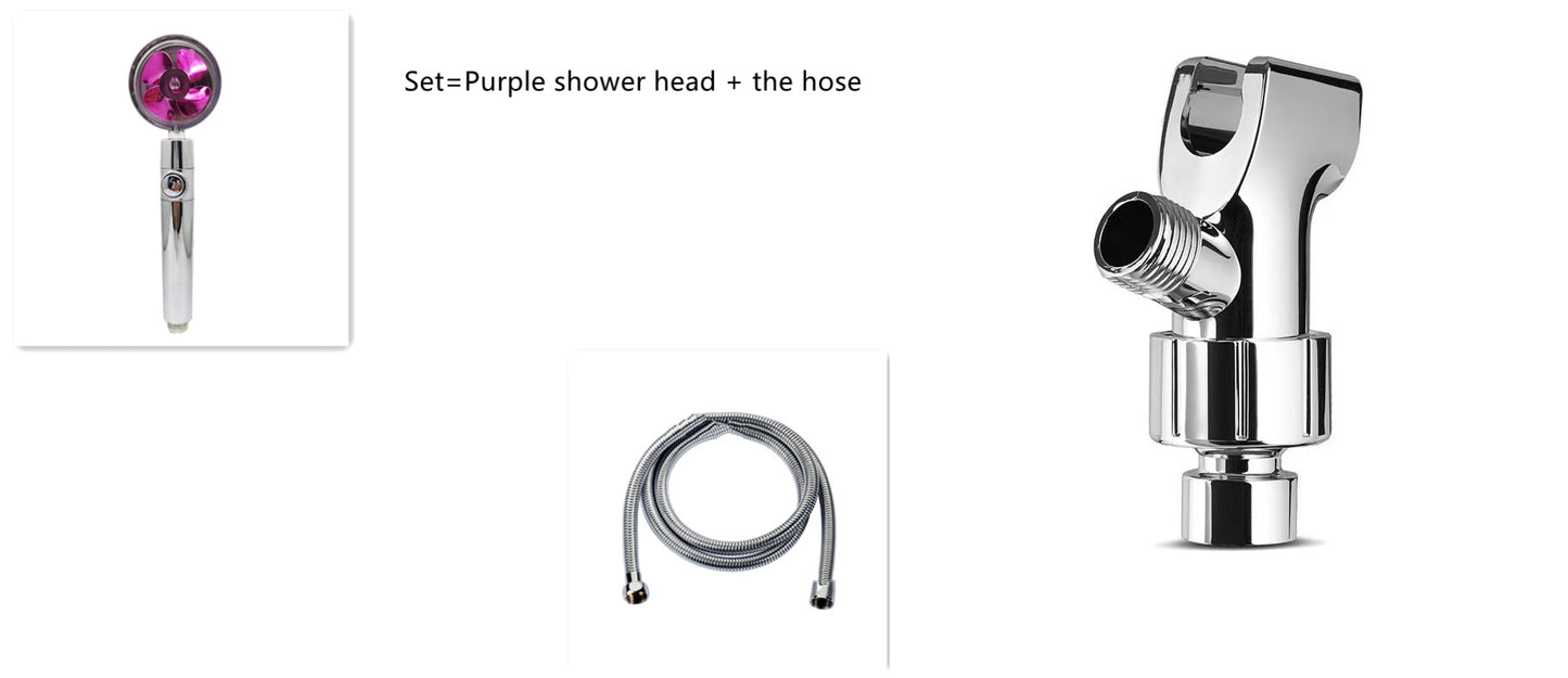 Shower Head Water Saving Flow 360 Degrees Rotating With Small Fan ABS Rain High Pressure Spray Nozzle Bathroom Accessories 0b