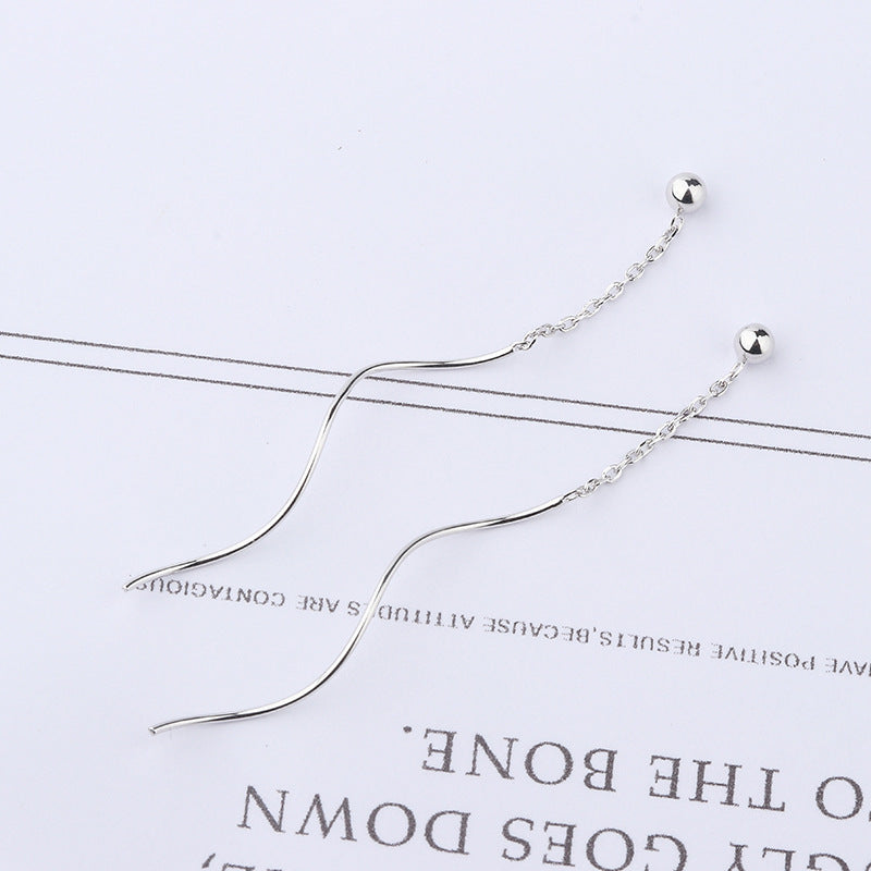 Wave S925 Silver Beans Hanging Earrings 0c1608ca c935 4148 8bdc 06bed97e5a19