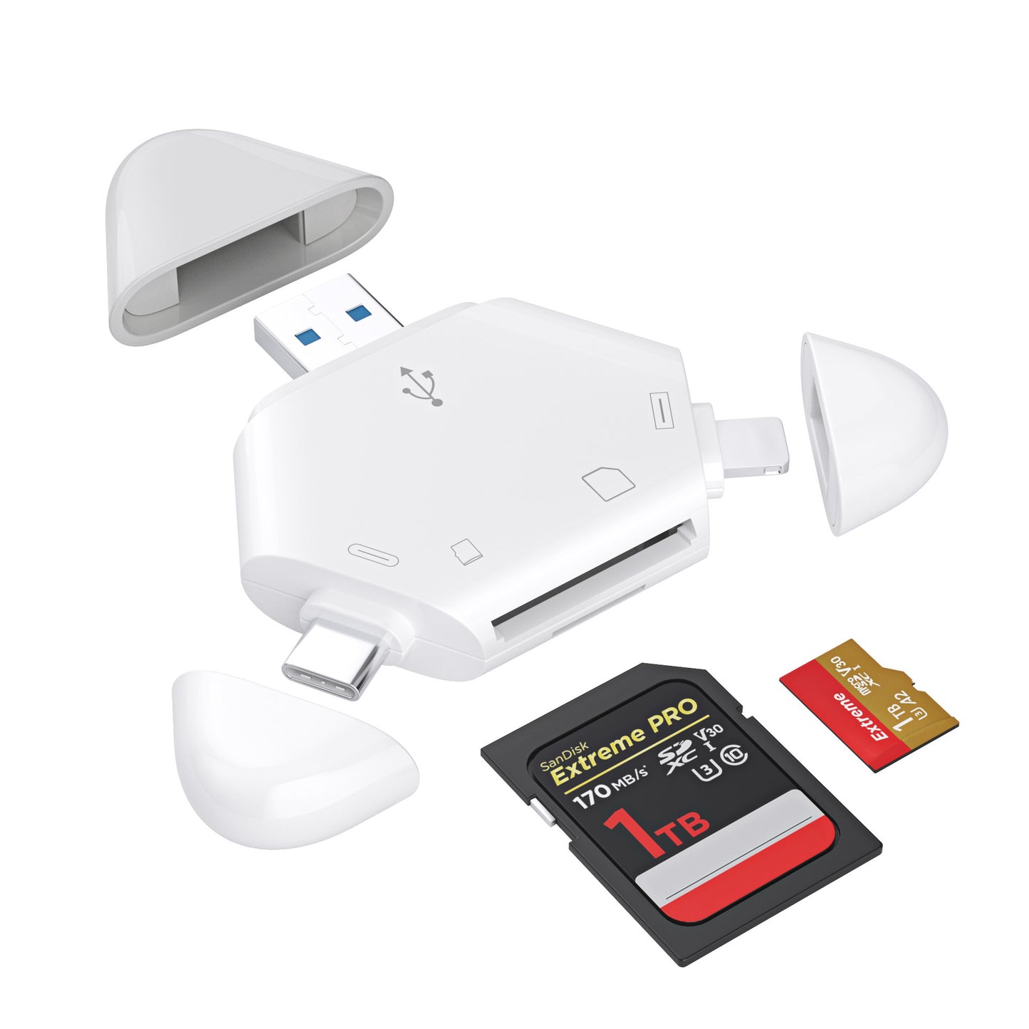 3 In 1 Multi Function Magnetic USB 3.0 USB 2.0 High Speed OTG Adapter For SD TF Card Reader - Wireless Security Camera with Night Vision #3