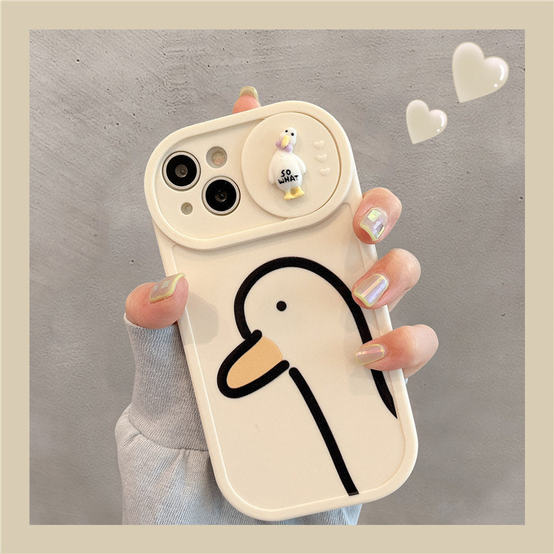 Duck Pattern Sliding Window Silicone Mobile Phone Case 0c60ced6 7ae7 4da0 8be2 449a7bf14df2