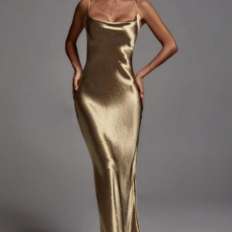 Beauty Clothing Sling Exposed Back Sexy Dress Slim Fit Fashion Long Skirt 0cc0c95e 6ea5 4cdd 9013 fef1450d21dc