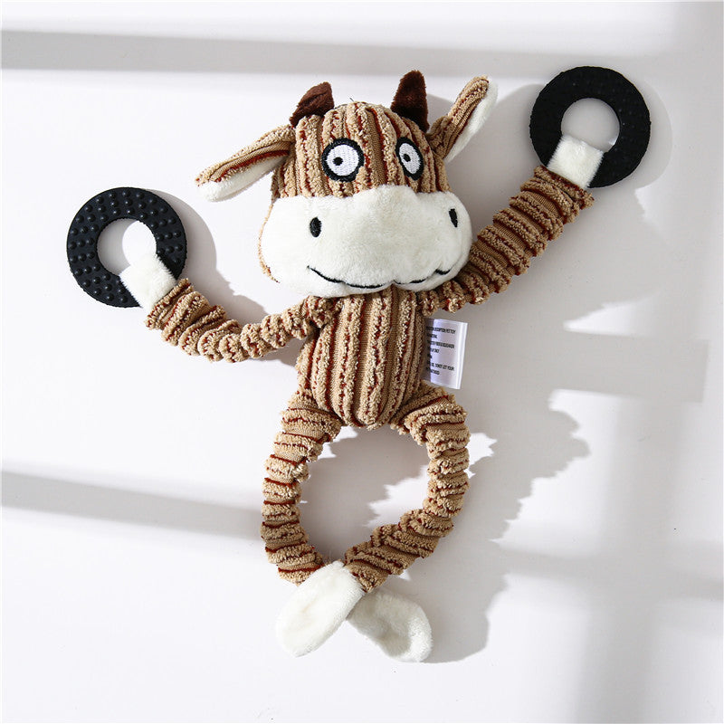 Pet Toy Donkey Shape Corduroy Chew Toy For Dogs Puppy Squeaker Squeaky Plush Bone Molar Dog Toy Pet Training Dog 0d131cea 130
