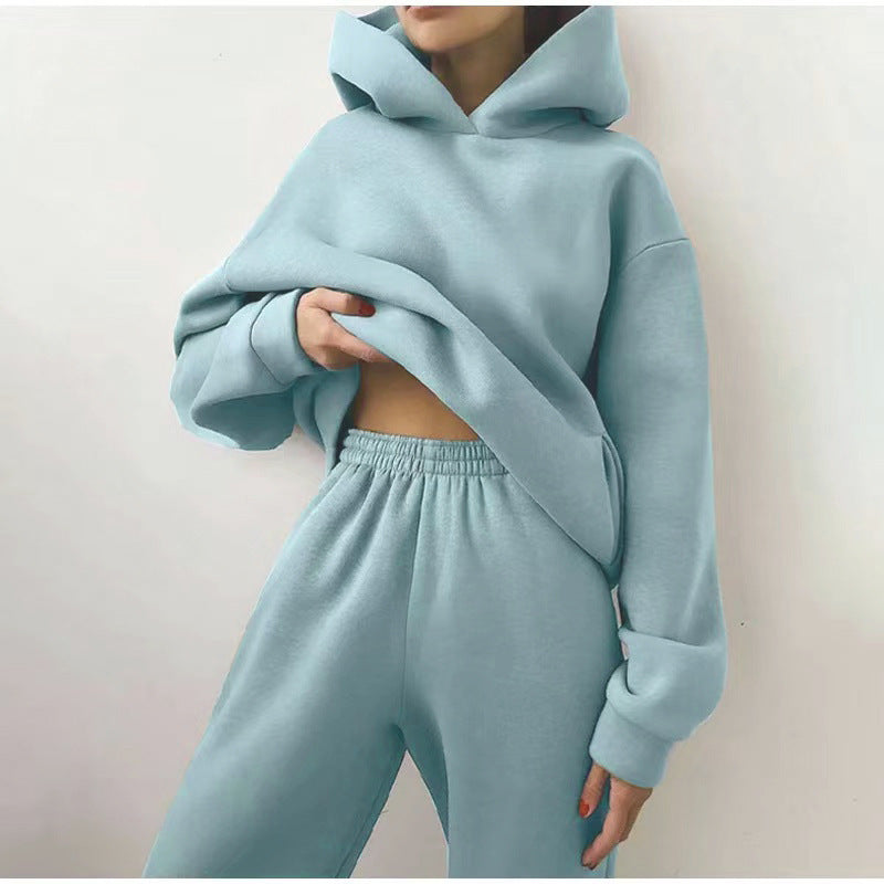 Simple Solid Color Hooded Casual Suit 0da35a55 4c50 4e0f b7fd 1cb94d10606c