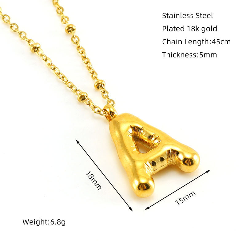 Women's Fashion Bubble Letter Pendant Letter Necklace 0daab215 c7ba 41d9 b032 fc6a99b76966