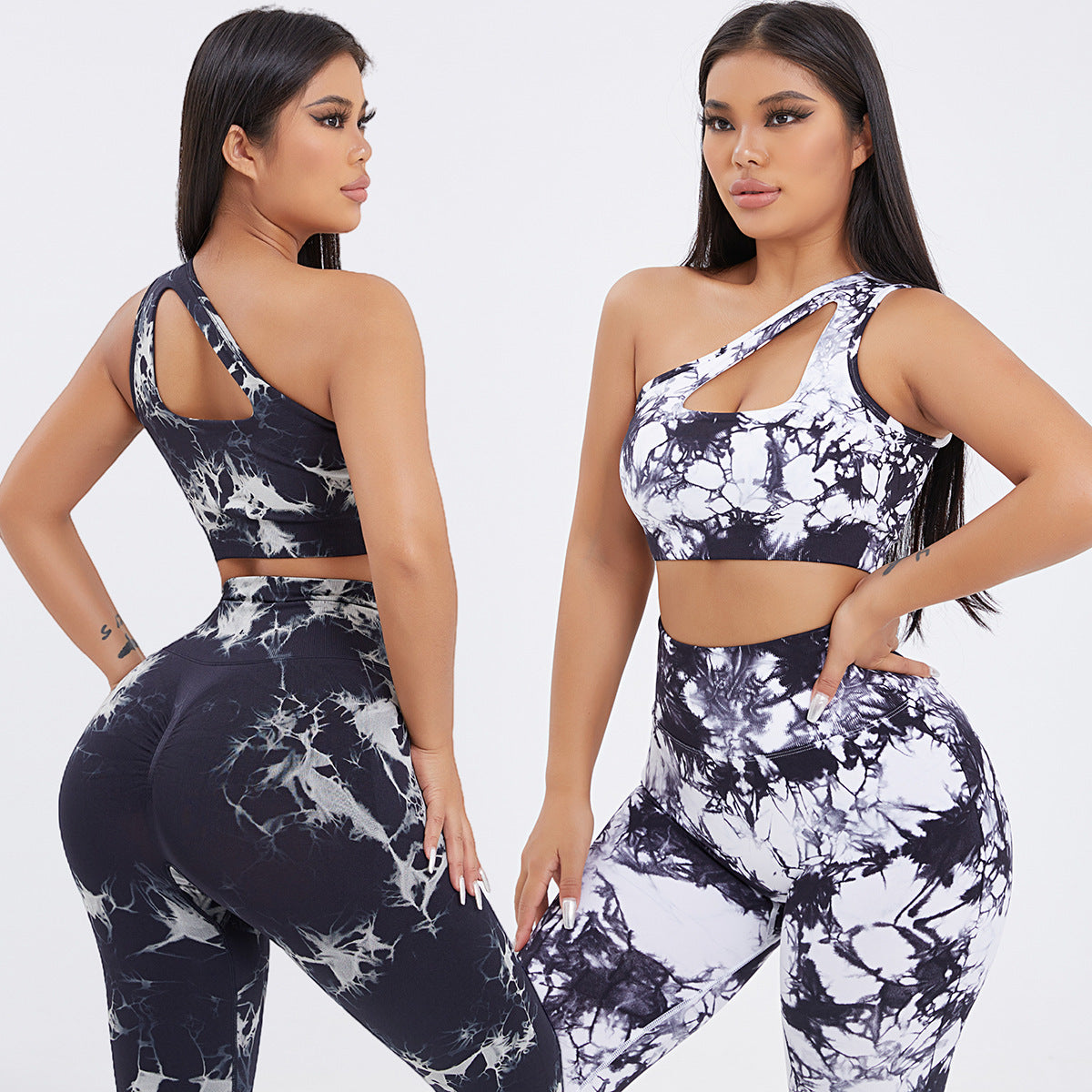 Women's One-shoulder Seamless Tie-dye Yoga Clothes Fitness Suit 0f3a7c0d c06e 42e8 a726 aa8a421e111e