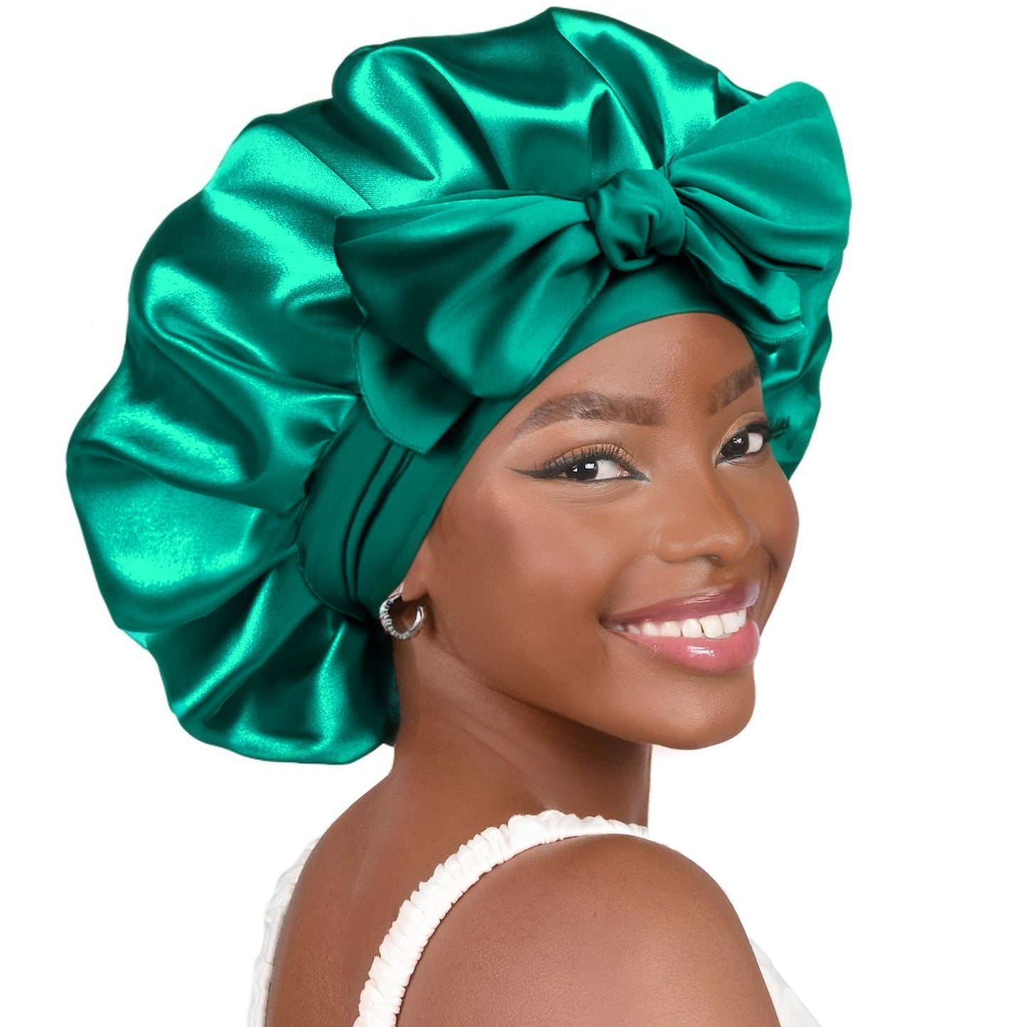 Double-layer Ribbon Round Cap Bow Hair Care Wide-brimmed Hat 0f821a7e 3ec0 4f08 85ec 5a15a074dec6