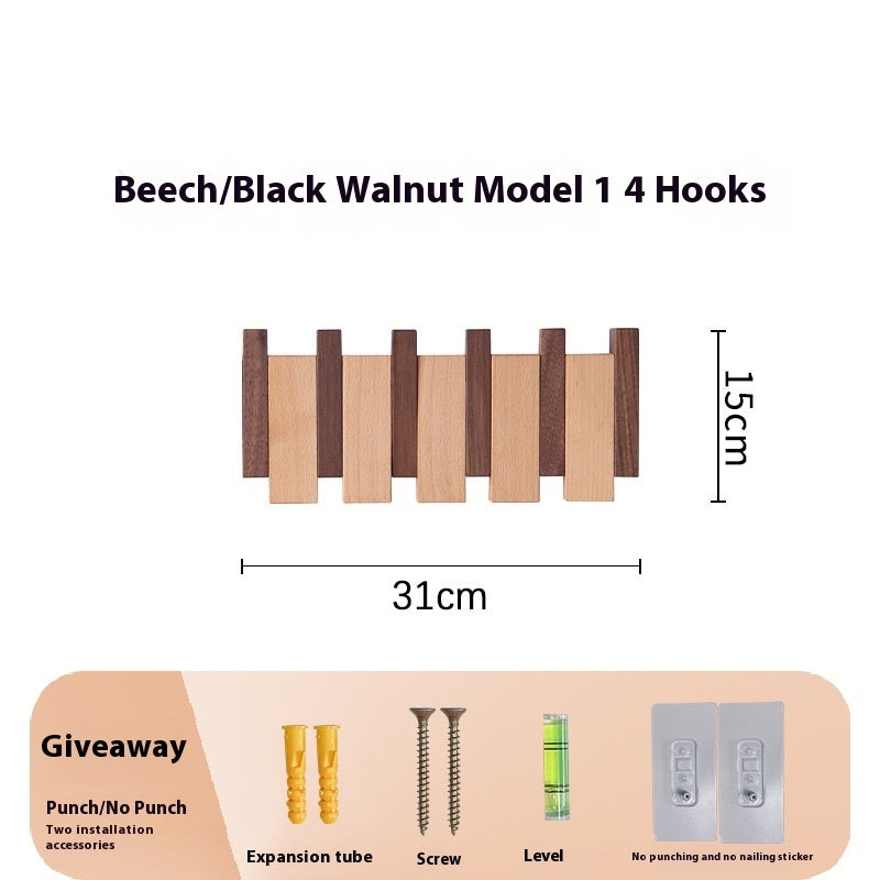 Clothes Hook Wall-mounted Entrance Hallway Hanger Punch-free Solid Wood Creative Keys Clothes 0fb432ce 6371 40b7 8273 1778e3f