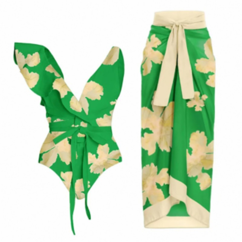 Siamese Conservative Covering Belly Thin Swimsuit French Retro One-piece Bikini 103c1a22 e864 4761 9de8 27dfc86658ef