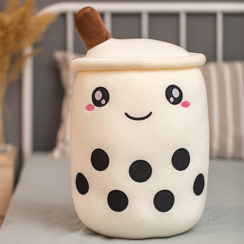 Unique Soft Teddy Plush Boba Milk Tea Plushie Toy Stuffed Fruit Shape Taste Milk Tea Hug Pillow Balls Boba Tea Cup Cushion Ki