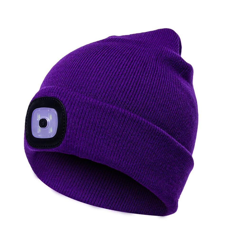 LED Knit Hat Button Cell Type Knitted Hat With Light Glowing 1054311083934