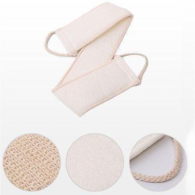 Pure natural cotton and linen long strip pull back bath towel Strong exfoliating massage back bathing strip 10687651745456