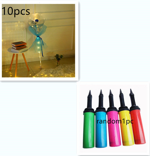 LED Luminous Balloon Rose Bouquet Transparent Bobo Ball Rose 1079830270130