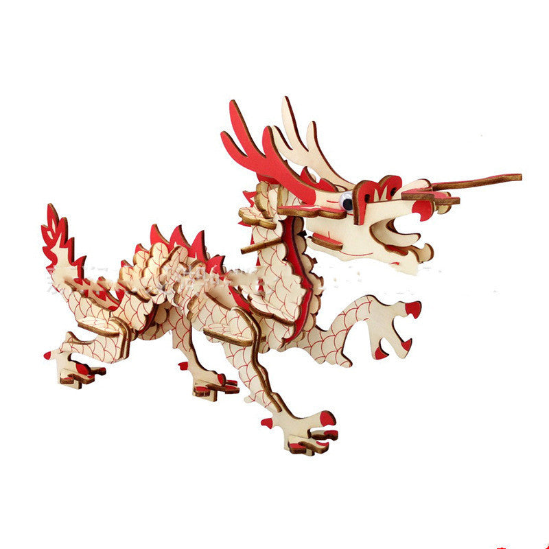Rex Wooden 3D Puzzle Model Laser DIY Children's Puzzle Simulation Dinosaur Toys 1084059084859