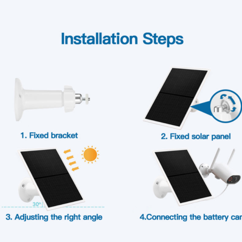 3W/6W/10W 5V Solar panel Charger 360° Adjustable Wall Mount Micro USB+Type-C Camera whosale - HD Wireless Product #4