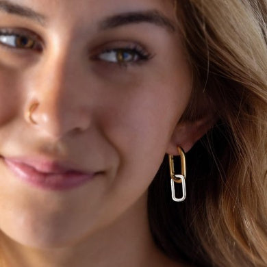 Twist Clip Two-tone Gold And Silver Ring Earrings 10ad5062 2349 487d ba85 aa7eb0563281 fine